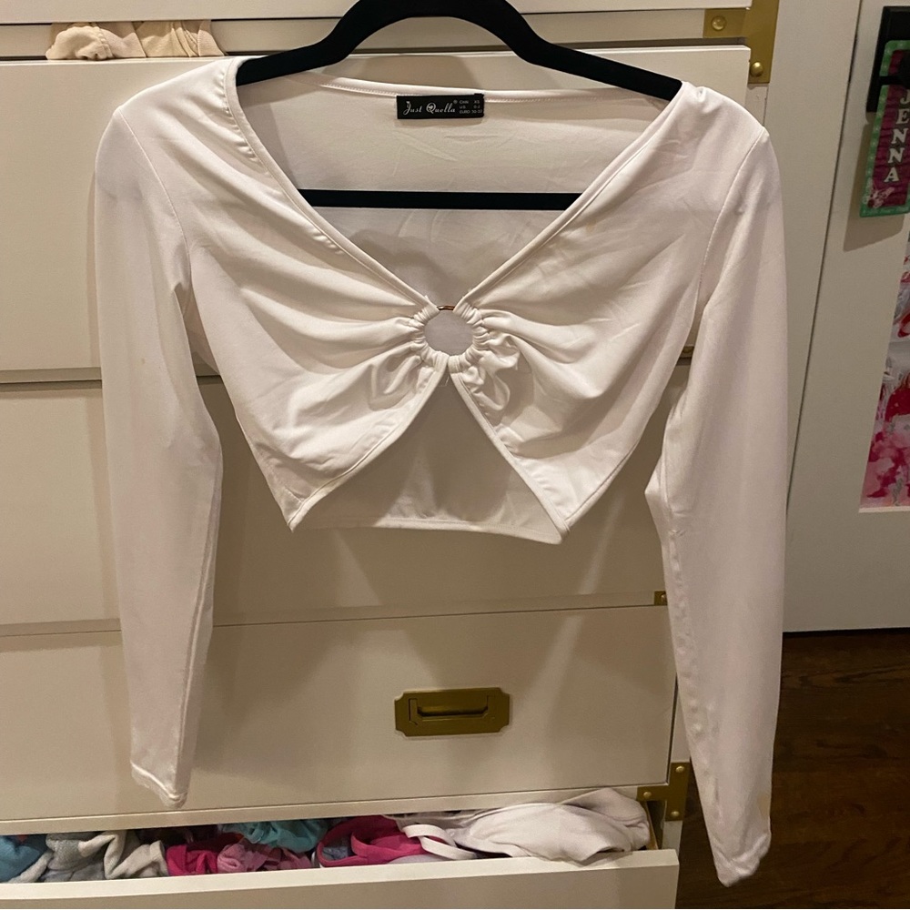 white crop top